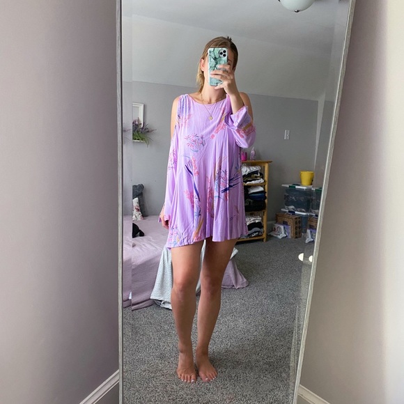 Free People Lavender Floral Tunic Dress - Picture 2 of 5
